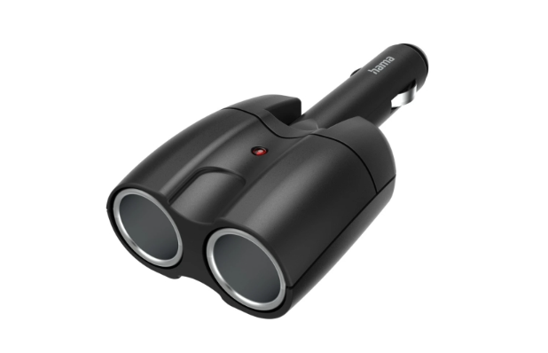 Hama Distribuidor de 2 Tomas de 12V para Coche - Color Negro