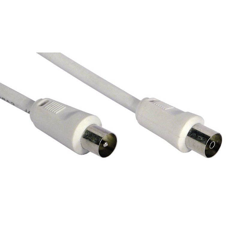 Cable Antena TV Macho-Hembra 2 filtros BLANCO 3m
