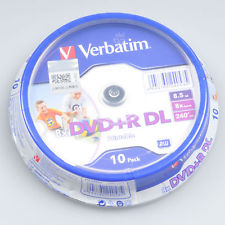 Verbatim printable DVD+R DL 8x 8.5GB Tarrina 10 uds
