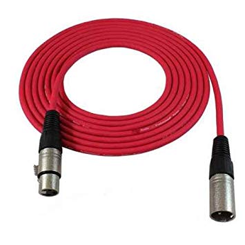 Cable XLR macho - XLR hembra 6 metros Rojo