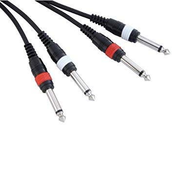 Cable audio 2x6.3mm jack mono 2x6.3mm jack mono