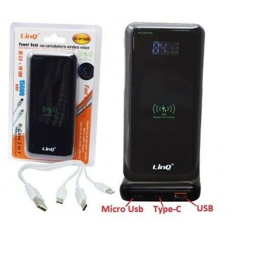 Power Bank Linq QC-W15600 15600mAh Inalambrica