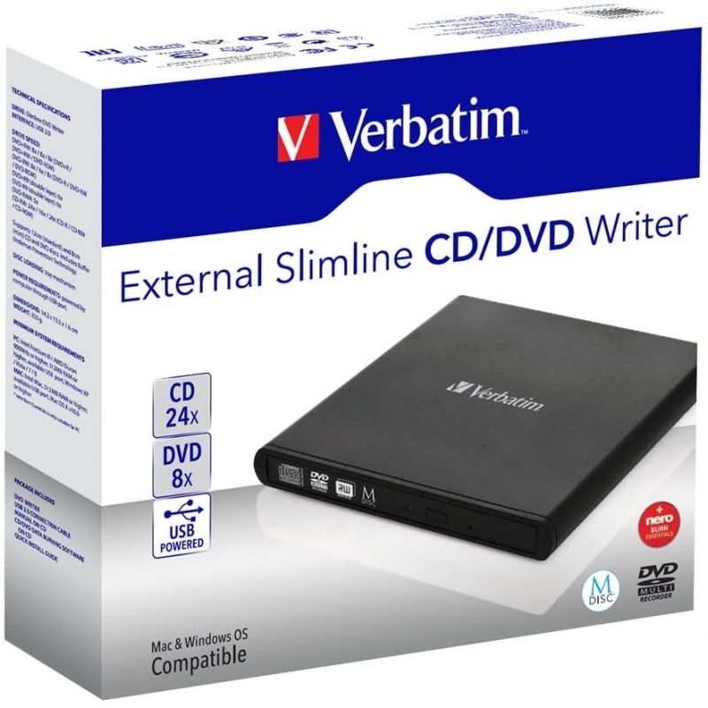 Grabadora Externa CD/DVD Verbatim 53504