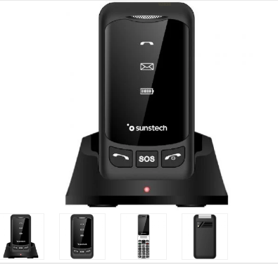 Teléfono Móvil Sunstech CELT25BK para Personas Mayores/ Negro