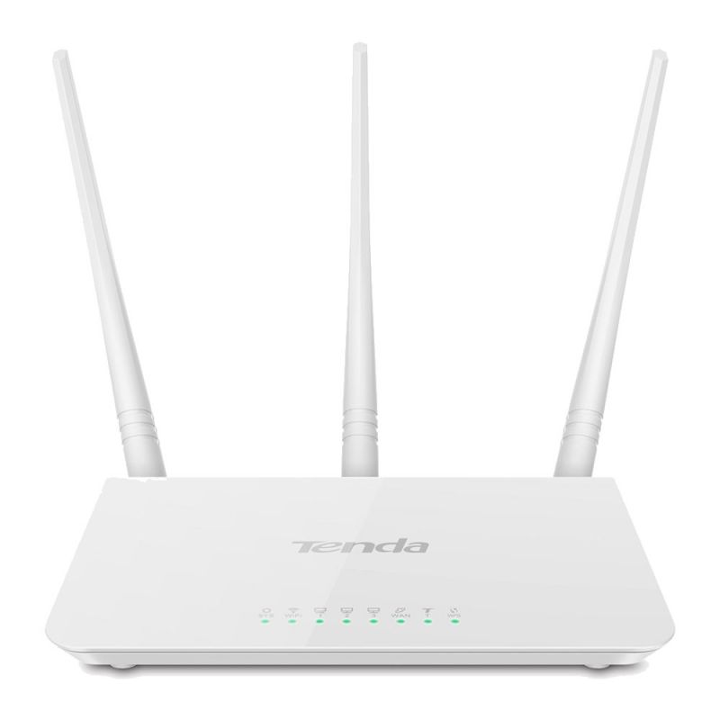 ROUTER REPETIDOR INALÁMBRICO TENDA F3 - 802.11B/G/N - 300MBPS - 2.4GHZ - CHIPSET BROADCOM - 1XWAN - 3XLAN - 3X5DBI ANTENAS - EASY SETUP