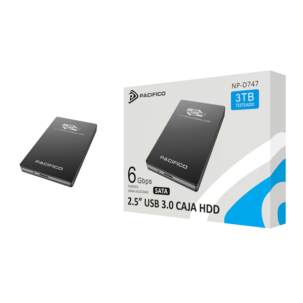 Caja HDD 2.5″ Sata Usb 3.0  Pacífico NP-D747