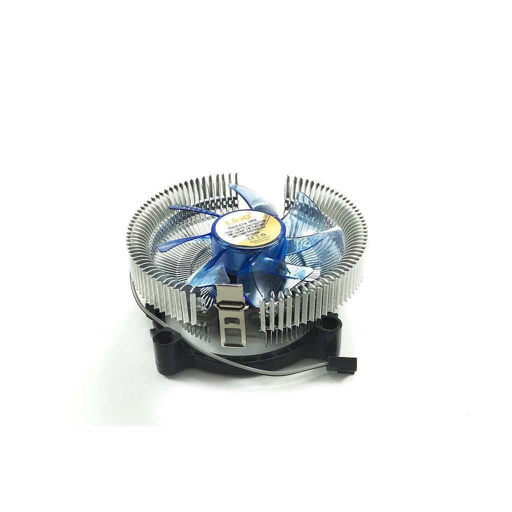 Ventilador disipador TRANSPARENTE LUZ LED 775 1156 SOCKET AM2 AM3 LINQ V244 