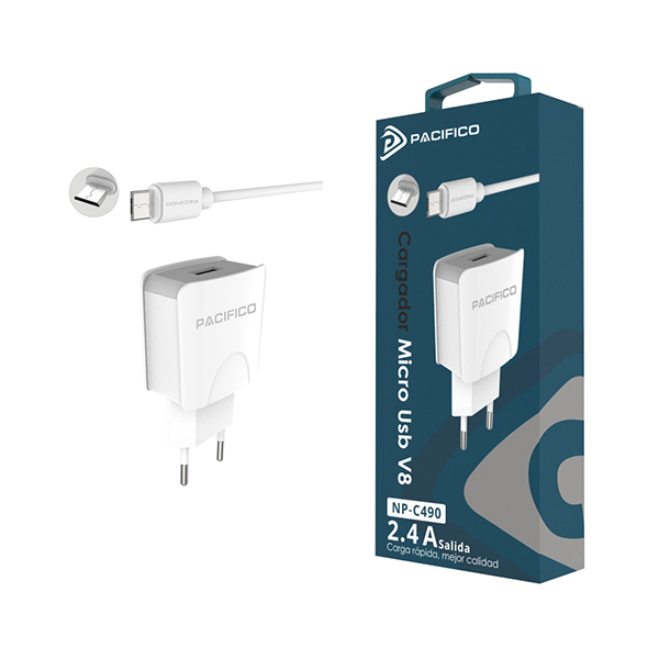 Cargador completo Micro Usb V8 Pacífico NP-C490