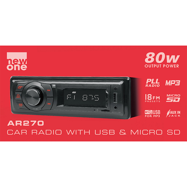 Radio para coche con USB y Micro SD 80W AR270
