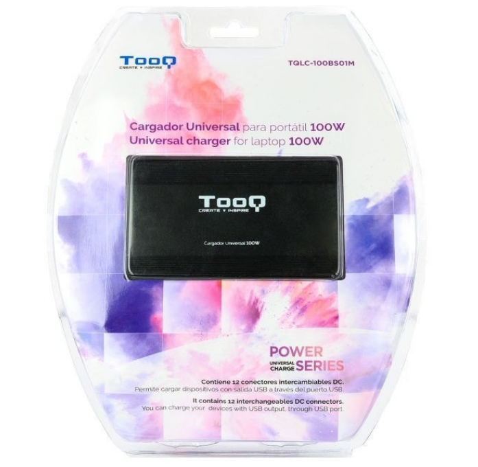 Cargador de Portátil TooQ TQLC-100BS01M/ 100W/ Manual/ 12 Conectores/ Voltaje 12-24V/ 1 USB